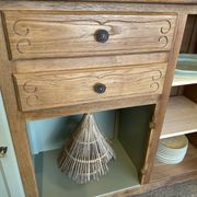 Vintage wooden buffet in sage green