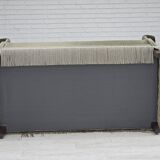 Canapé 2 places danois des années 1970, velours vert, bois de hêtre.