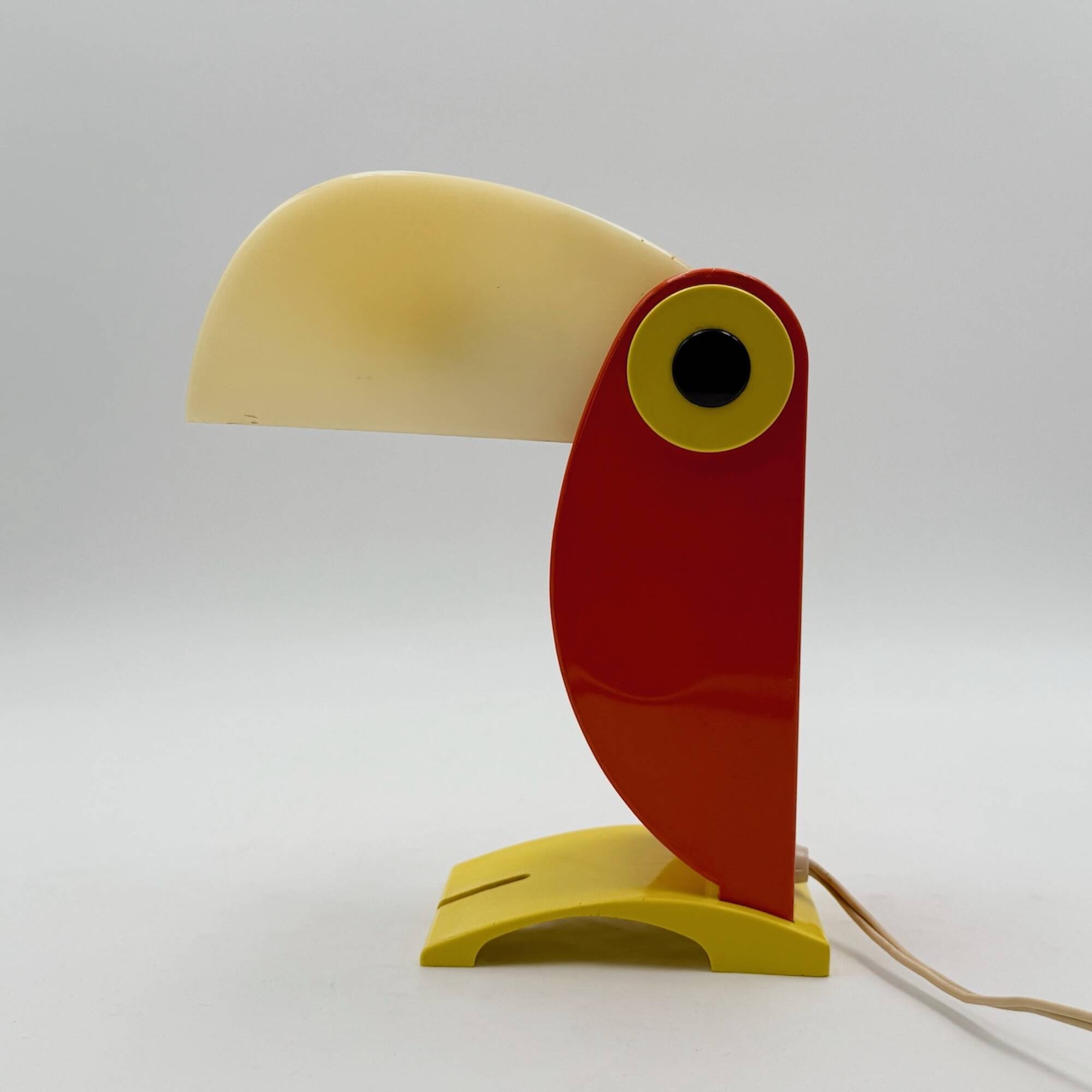 Playful 1970s Italian Toucan Light in Red and Yellow by Enea Ferrari