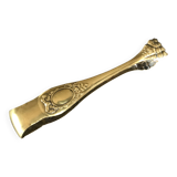 Sugar or ice cube tongs, gold star stamp with lion paw finish