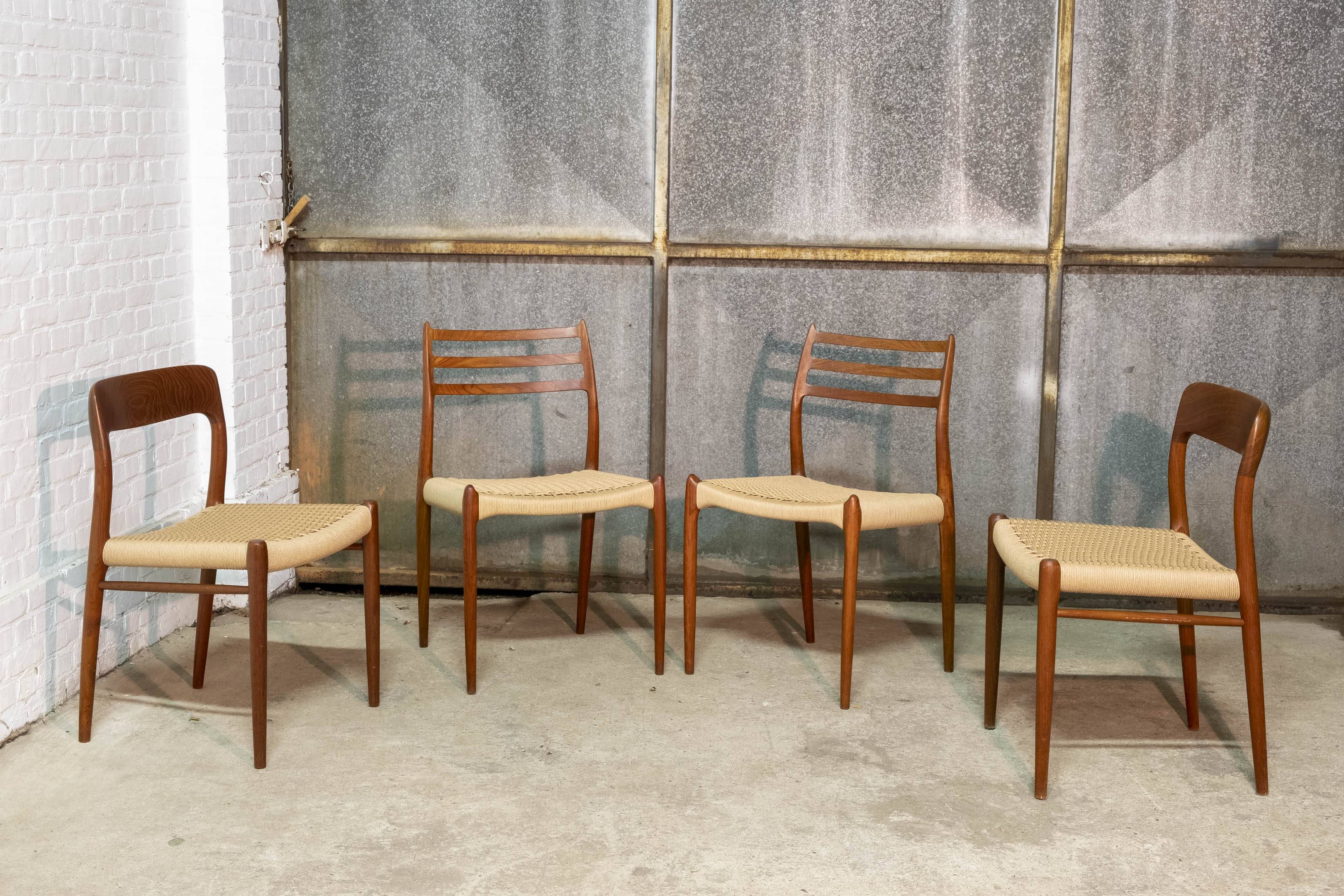 2x Niels O. Møller dining chair in teak Model 75, 1960s Denmark