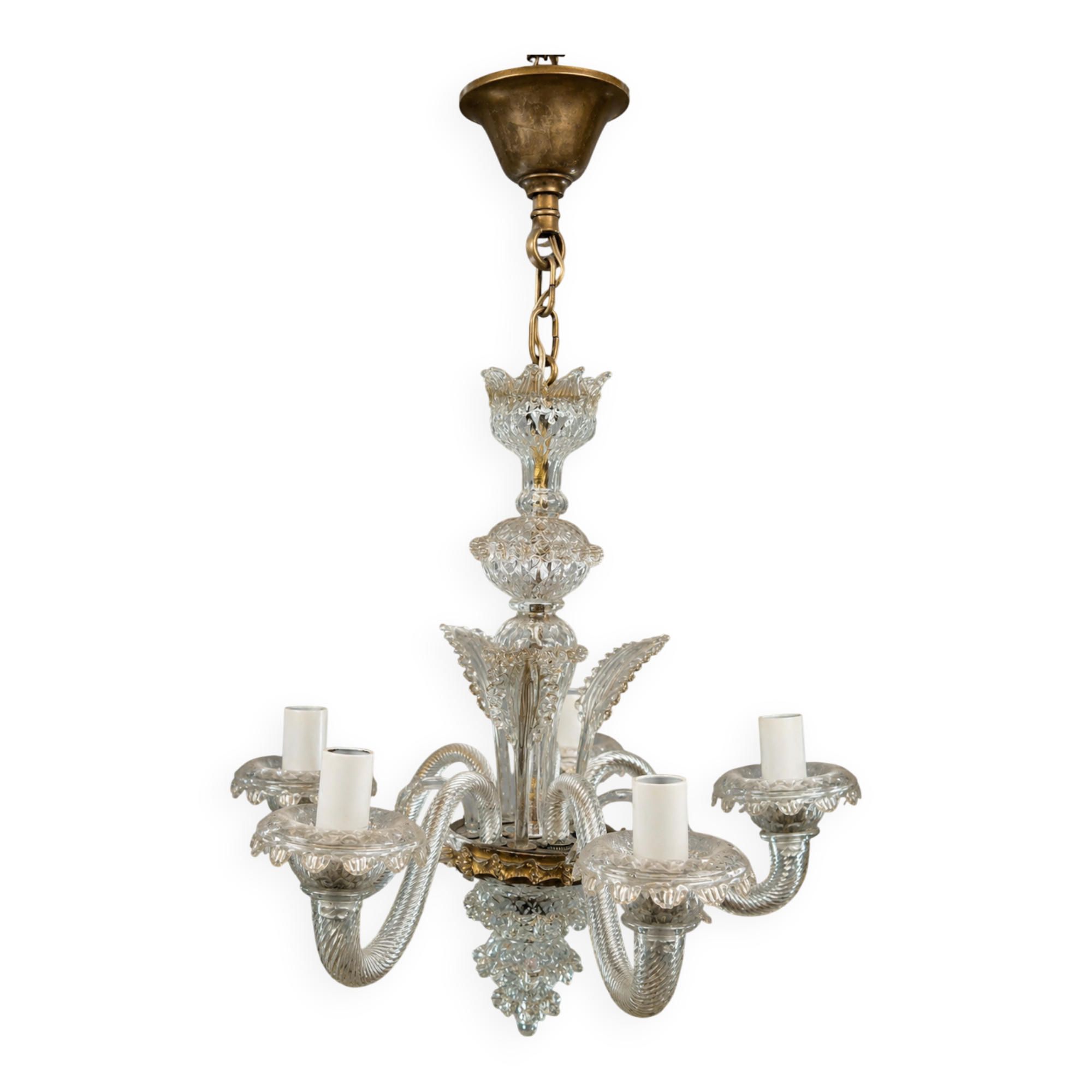 Lustre vénitien à 5 bras. Verre de Murano.
