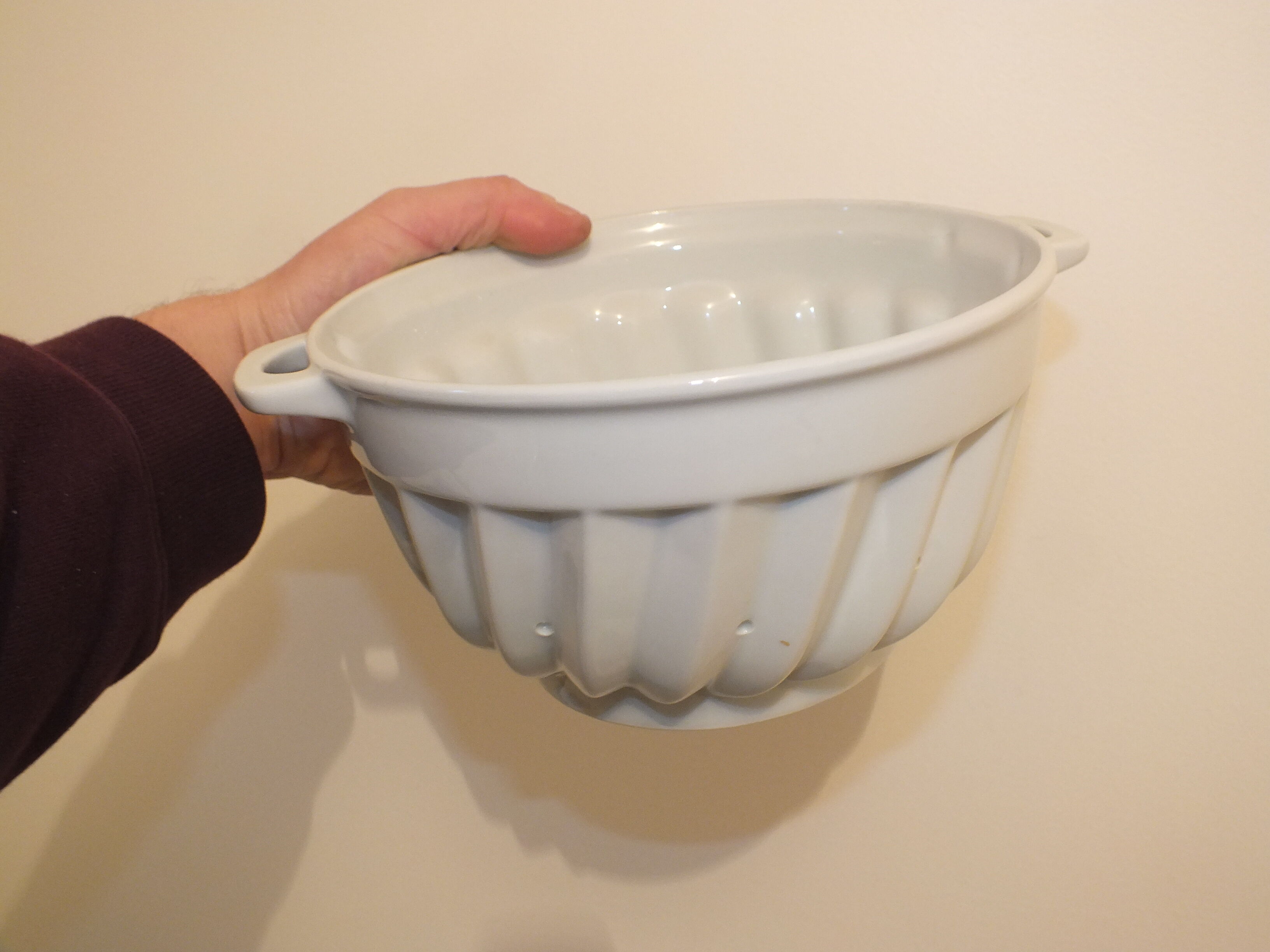 White porcelain strawberry strainer or drainer