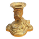 Bougeoir en métal doré style rocaille