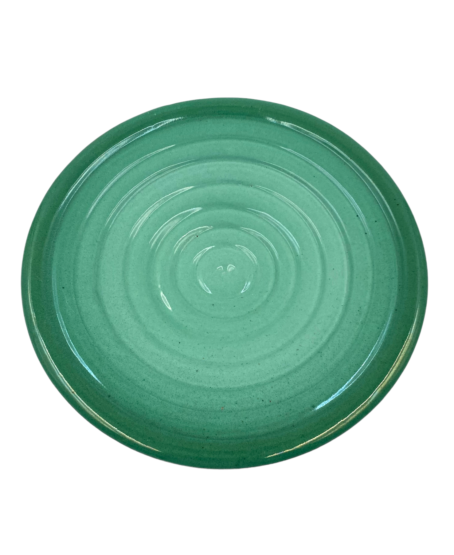 Midcentury green ceramic plate, Giuseppe Mazzotti, Albisola, Italy 1960s