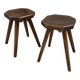 Pine stools with curved seat from the 50s