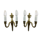 Pair of sconces Louis XVI Bronze