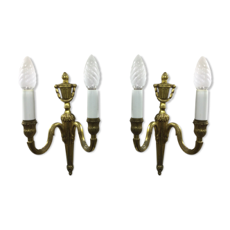 Pair of sconces Louis XVI Bronze