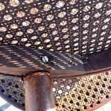 Pair of low caned stools signed Thonet - 1920s