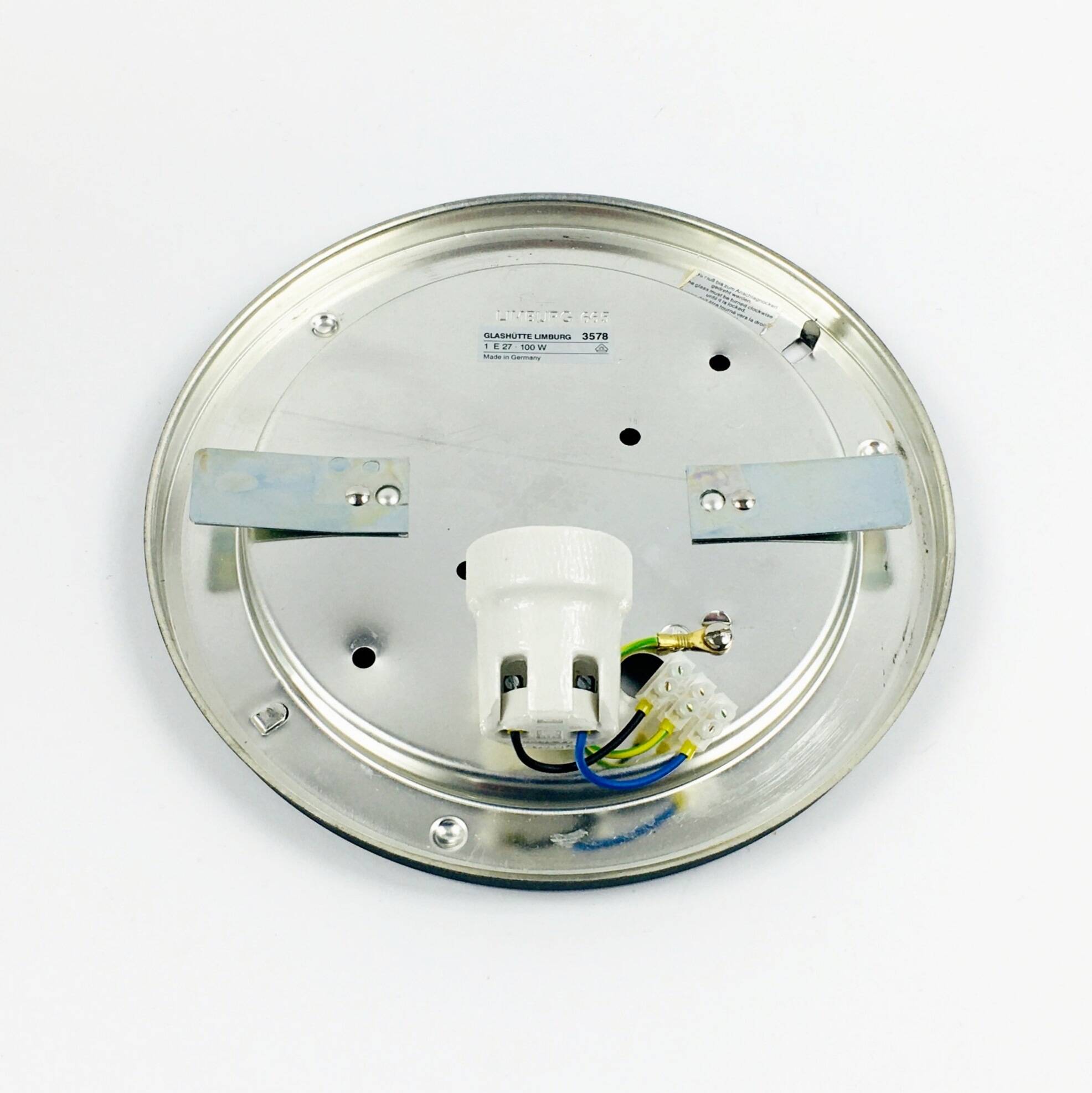 Pair of Geometric Glass Ceiling Lights from Limburg, Germany, 1970s