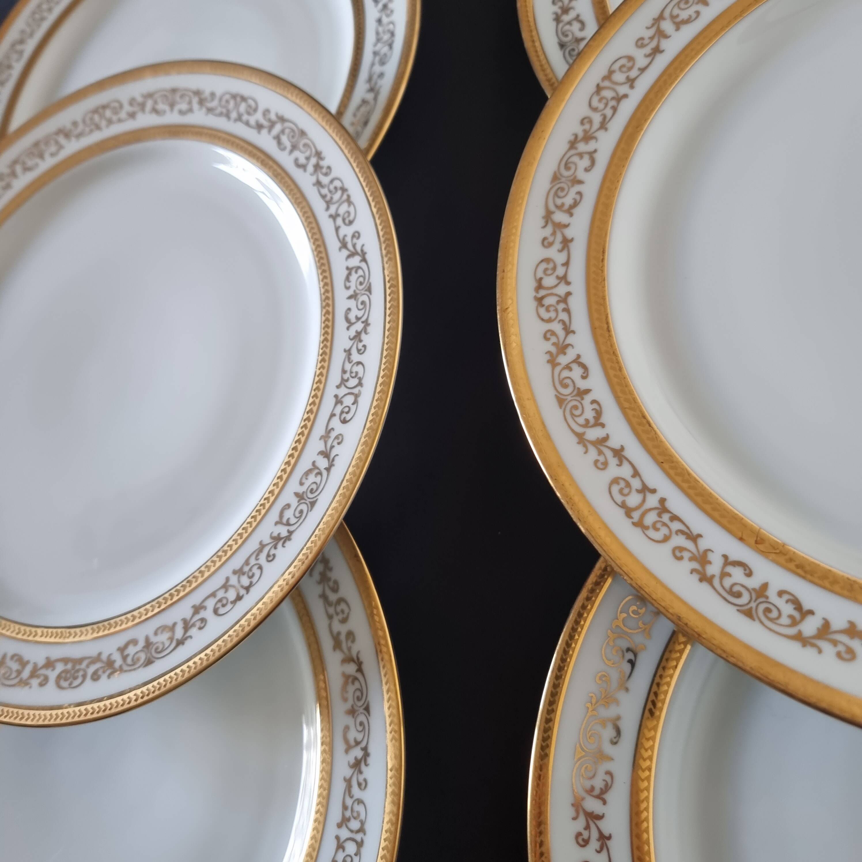 Ensemble de 6 assiettes à dessert ou à hors-d'œuvre en porcelaine fine de L