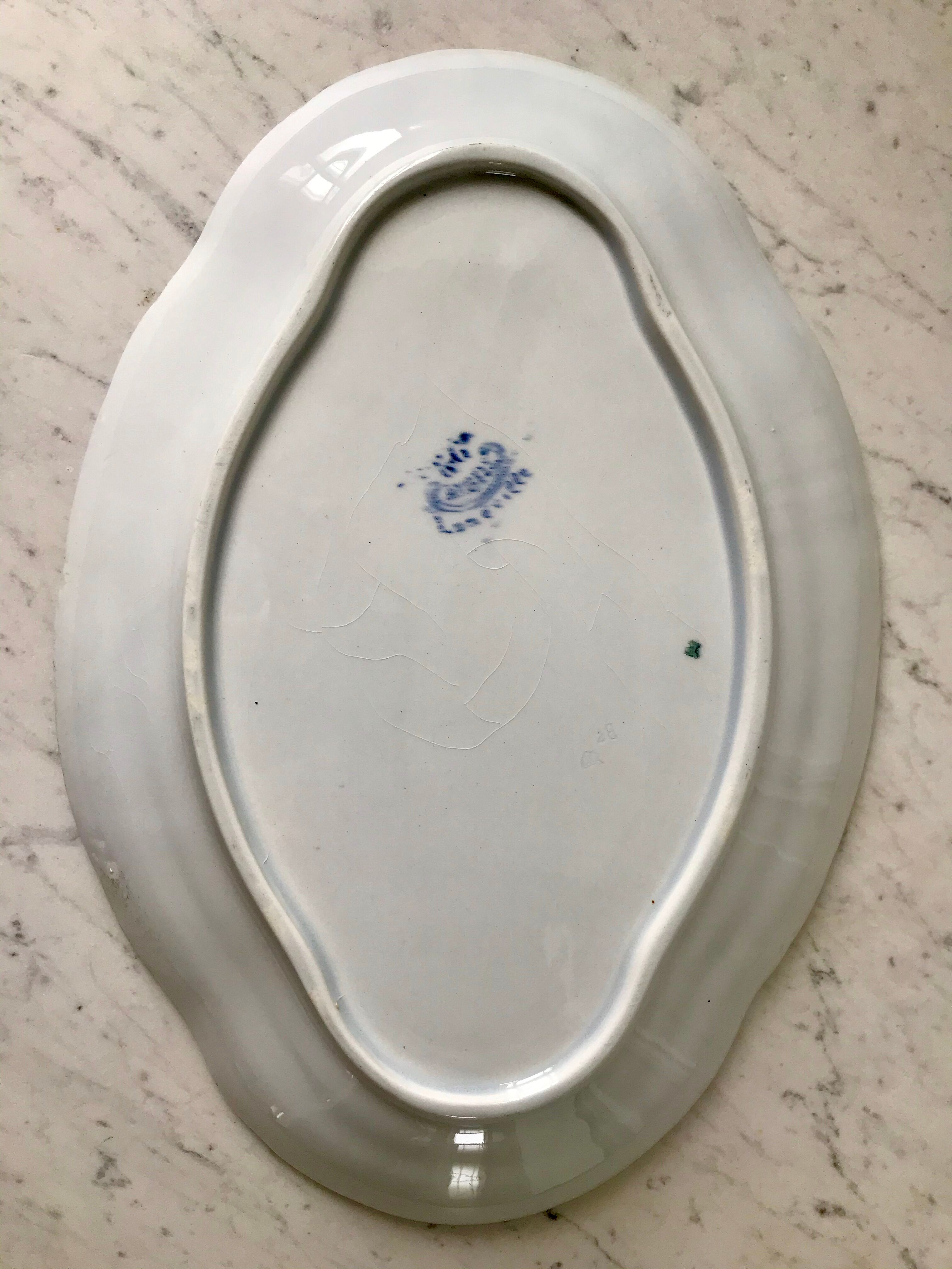 Oval iron clay dish K&G Lunéville model "Angèle" late 19th century