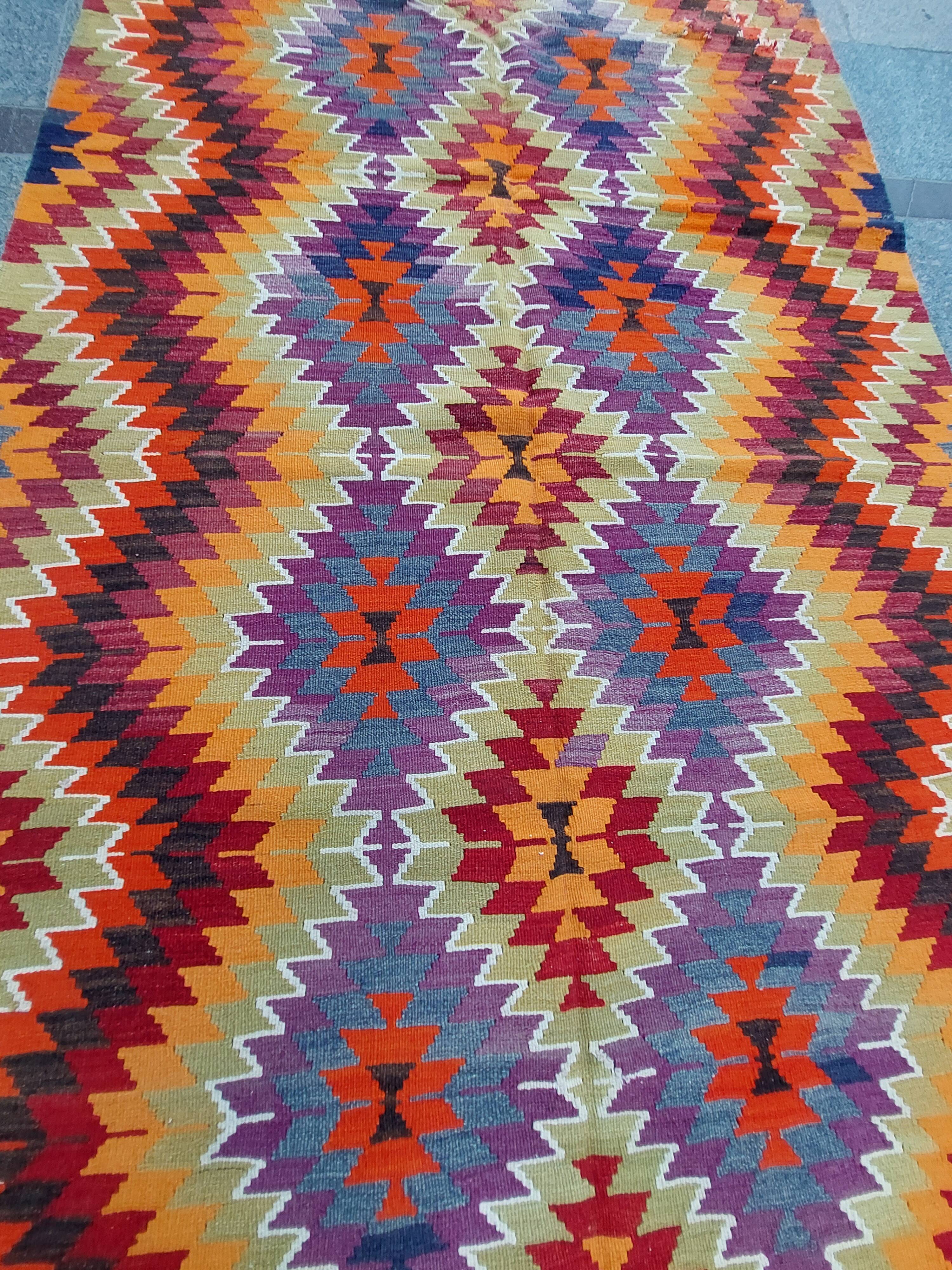 Turkish kilim rug,235x159 cm,MYK-1623