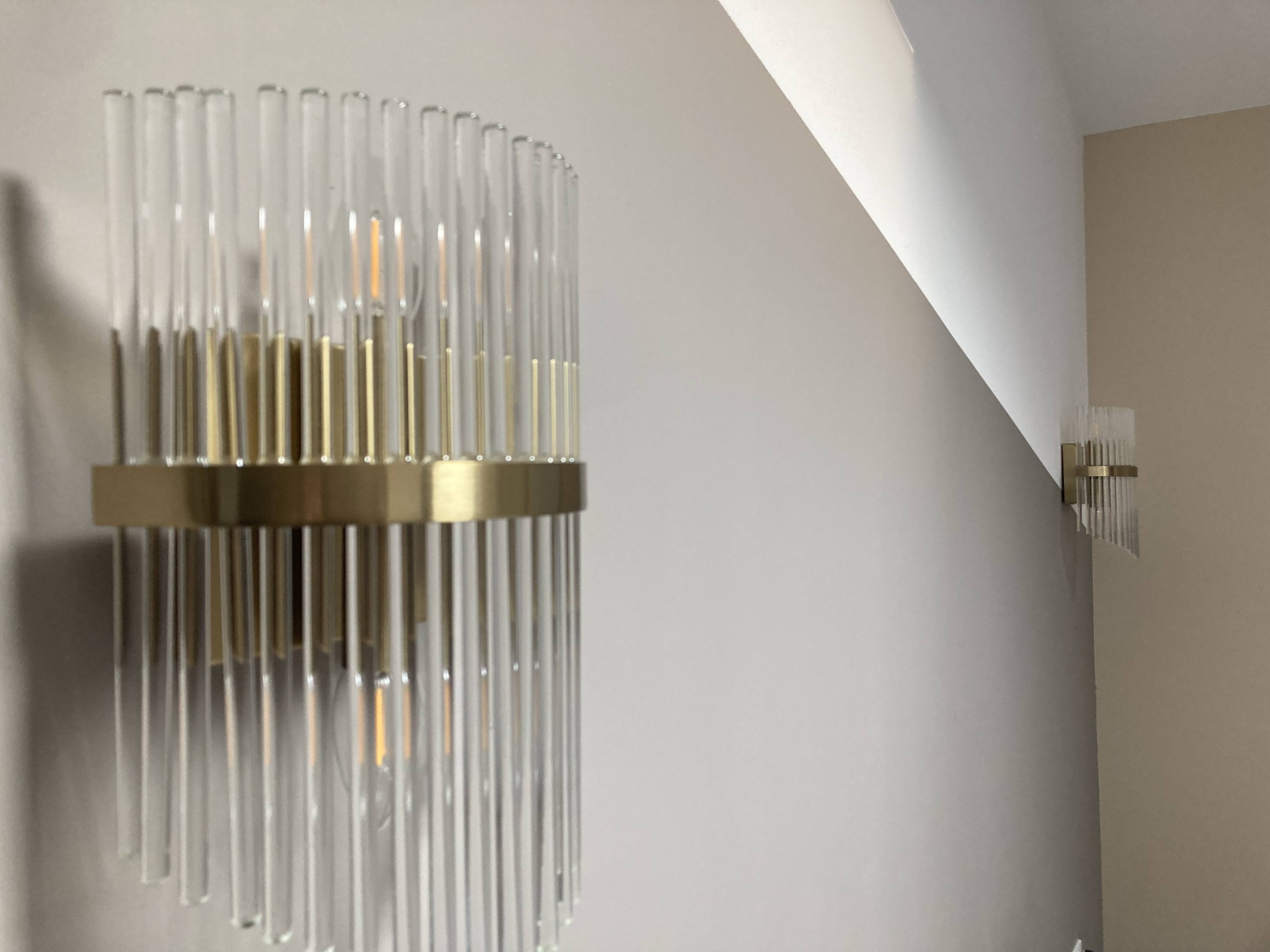 Felicity wall lamp with glass tubes and gold metal - nv gallery