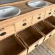 Furniture with 2 basins in raw wood