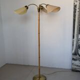 Bamboo and brass floor lamp