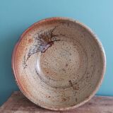 Stoneware salad bowl from Puisaye, signed Jean-Pierre Prud’homme