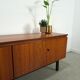 Long dark walnut veneer sideboard, vintage TV cabinet