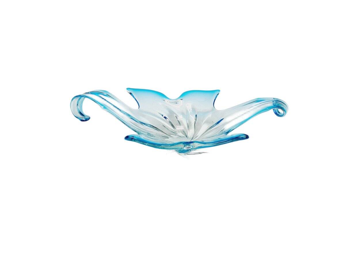 Postmodern Sommerso Murano glass fruit bowl from Mandruzzato, Italy, 1950