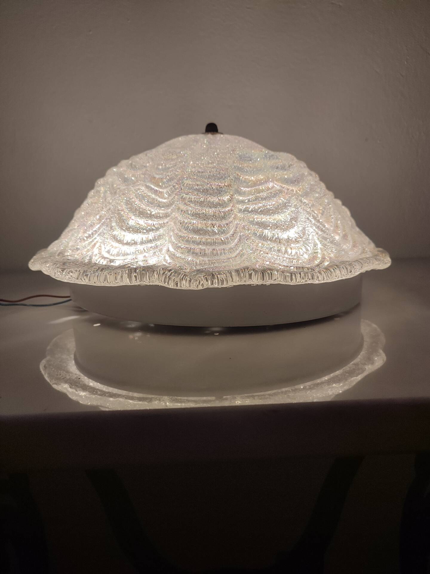 Lustre en verre de Murano irisé italien, 1970