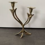 brutalist double flame chandelier