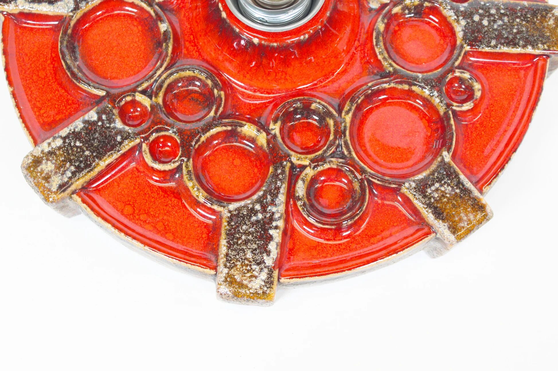 Vintage 1970s ceramic 'Fat Lava' style wall light by Hustadt Leuchten