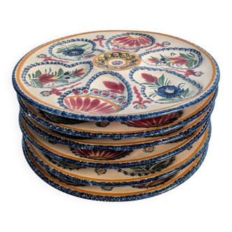 Oyster plates, signed Horiot – Quimper earthenware, vintage 50s 60s