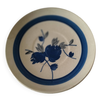 Rare assiette Gien modèle Guy – décor bleu peint à la main - fin 19ème