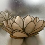 Pair of lotus candle holders in mother-of-pearl