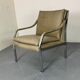 Modernist Mid Century Walter Knoll steel and leather lounge chair