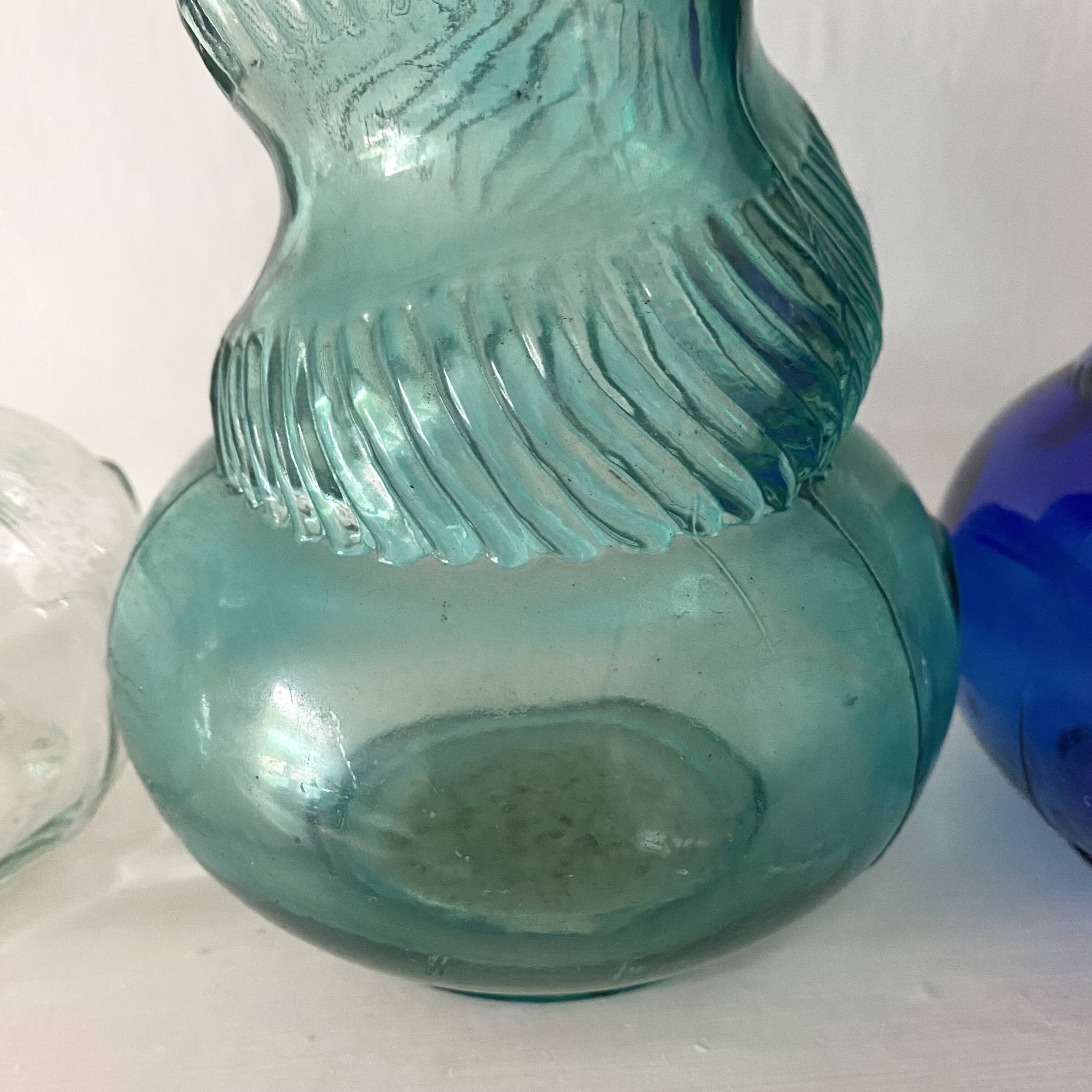 Vintage twisted Italian Empoli bottles