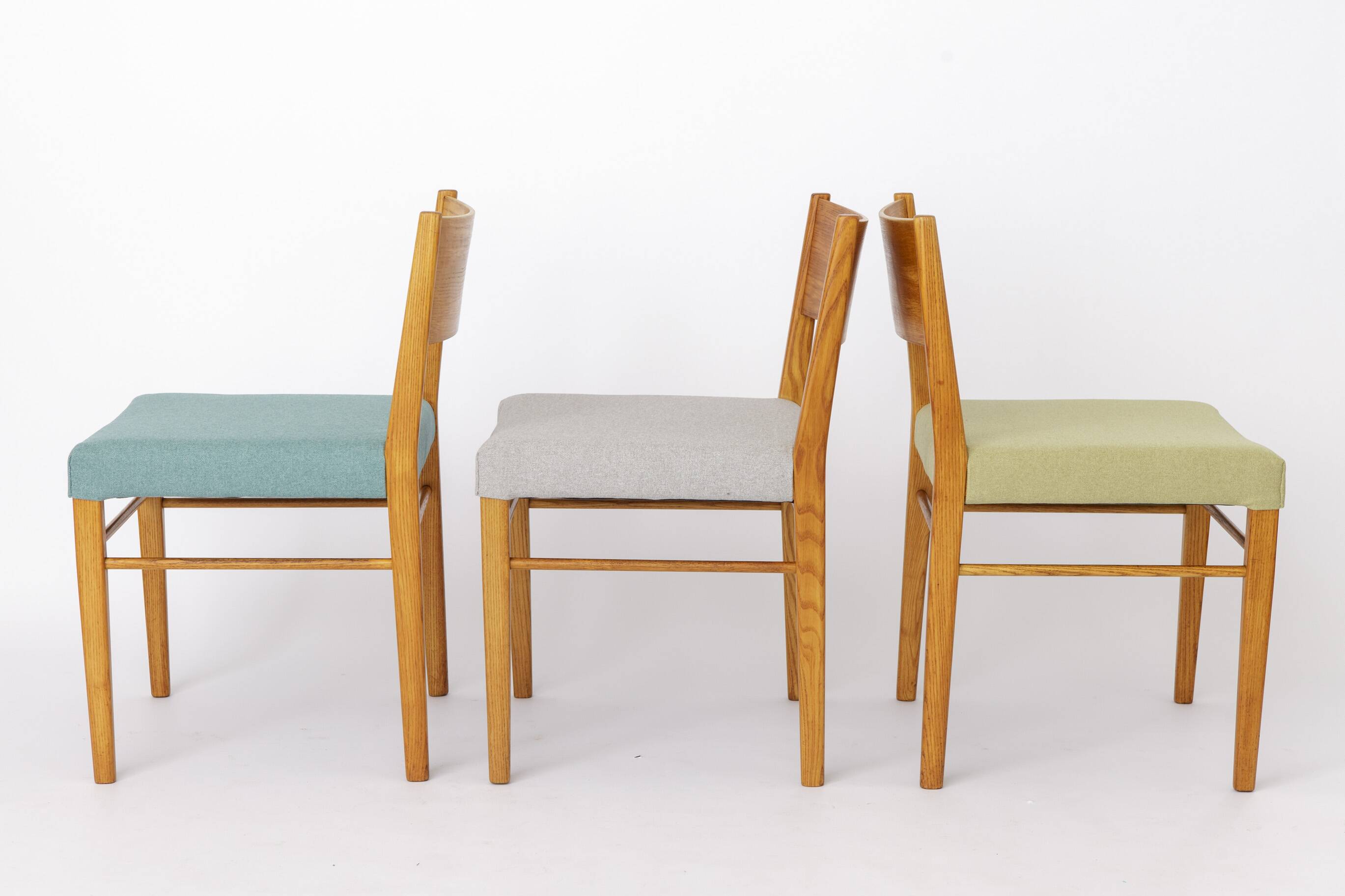 Set of 6 Vintage Beech Dining Chairs, Germany 1970s, Restored Wooden Dining