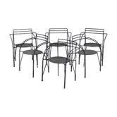 Set of 6 grey armchairs by designer Pascal Mourgue