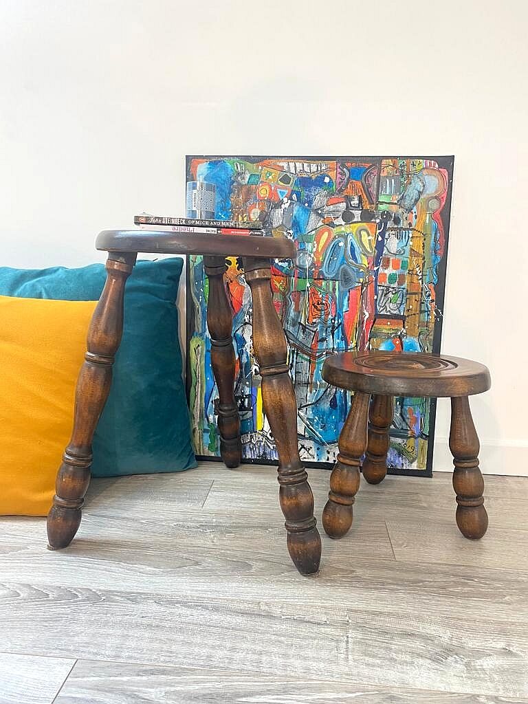 Pair of tripod stools