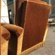 Pair of toad armchairs in old gold velvet