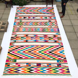 XXL Vintage Handmade Algerian Berber Ethnic Bohemian Antique Carpet - Area Rug 399x217