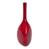 Vase verre rouge triangulaire Gunnar Ander pour Elme Glasbrück