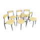 Set de 6 chaises vintage métal et bois