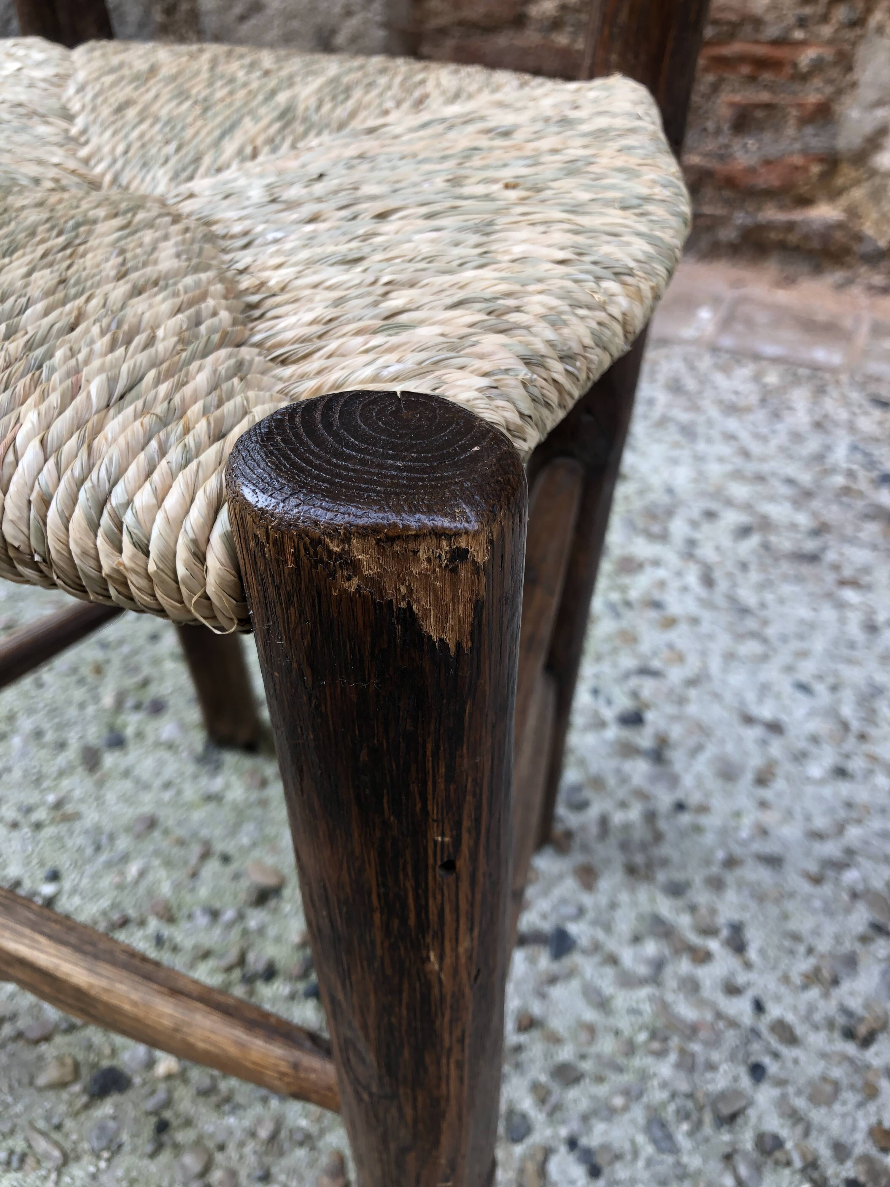 Brutalist straw chair