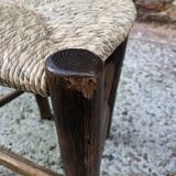 Brutalist straw chair