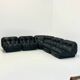 Black leather Nuvolone modular lounge sofa Rino Maturi for Mimo Padova