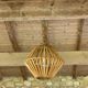 Large vintage pendant light in bamboo and rattan, circa 1960's