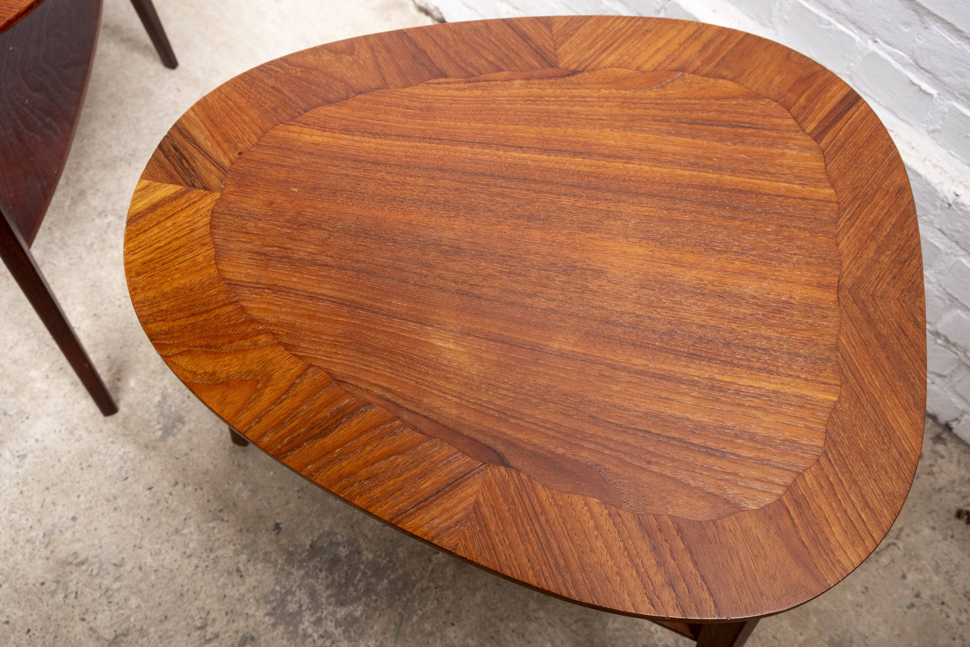 2 tables d'appoint Holger Georg Jensen en teck, Kubus, années 1960, Danemark