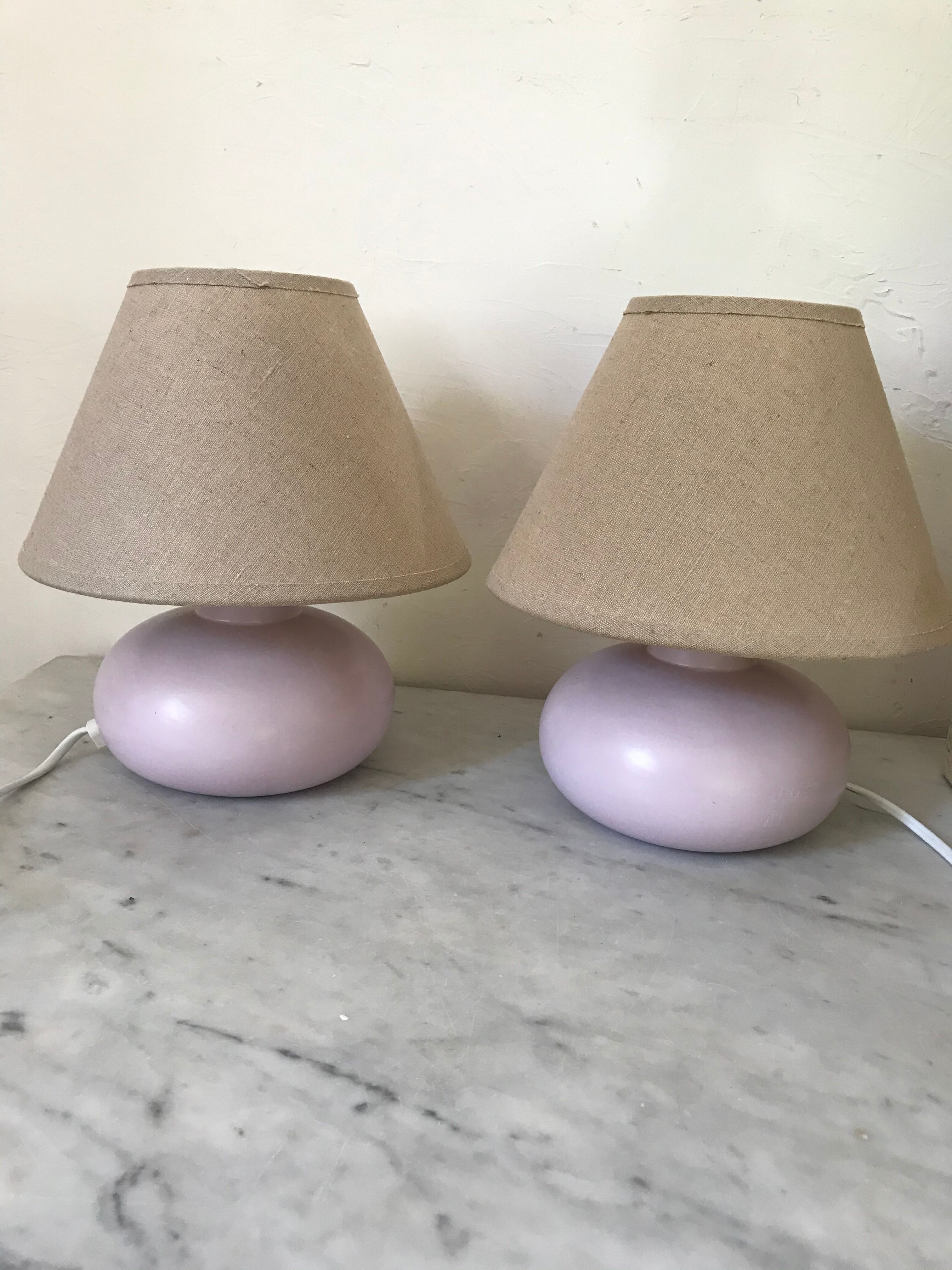 Pair of ceramic bedside lamp feet