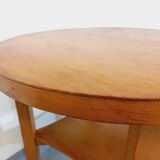 Guéridon vintage en bois clair des années 50 60