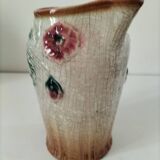 Moulded slip pitcher - late 19th century - Floral decoration in relief