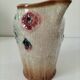 Moulded slip pitcher - late 19th century - Floral decoration in relief
