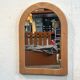 Vintage Large Pine Wooden Mirror, Sweden 1970's