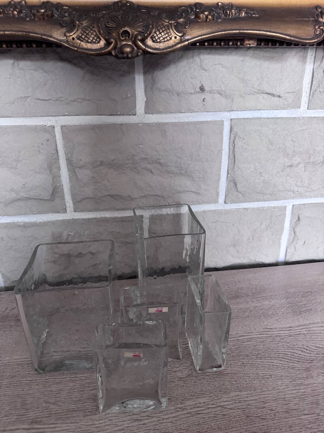 Set de 5 vases vintage en cristal – Cristal Tallin