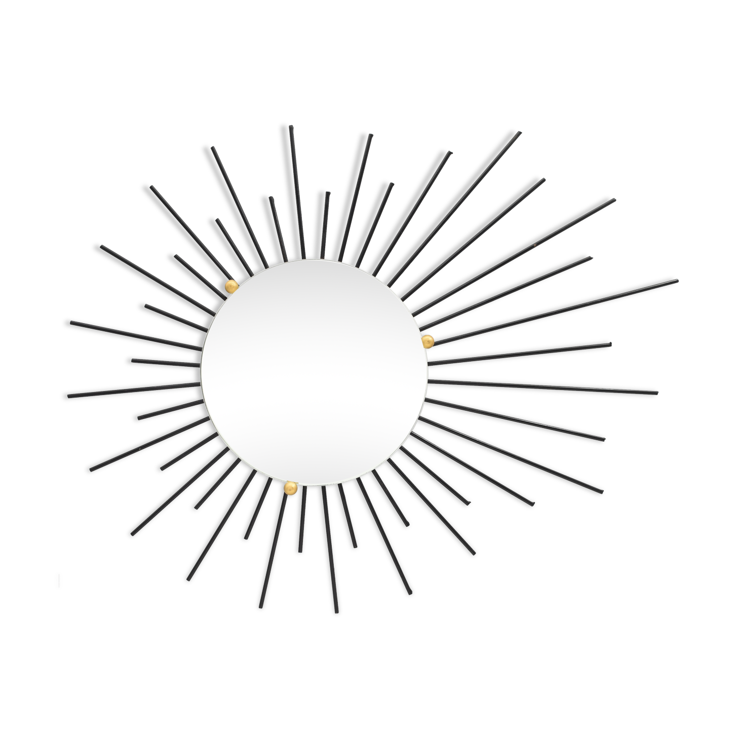 Sun vintage black iron mirror 72x57cm